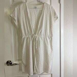 White Eyelet Swim Cover-Up size S